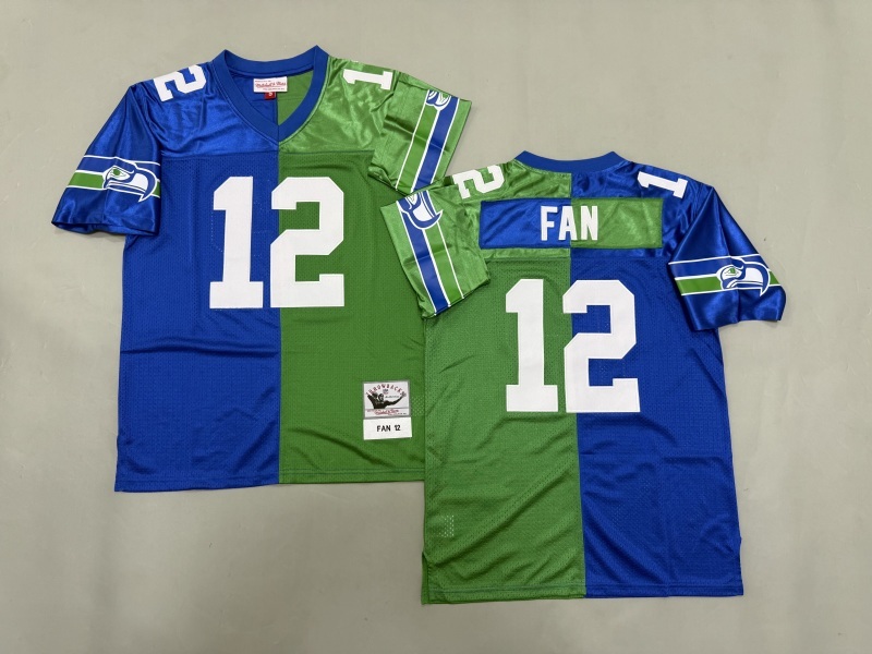 Men 2025 Seattle Seahawks #12 Fan blue green Throwback Limited NFL Jersey style 001
